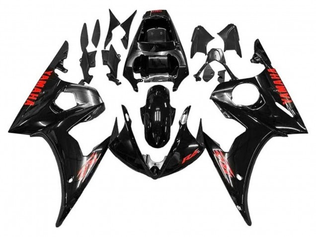 Carenados Moto Yamaha YZF R6 2005 - Negro Brillante Rojo Baratos