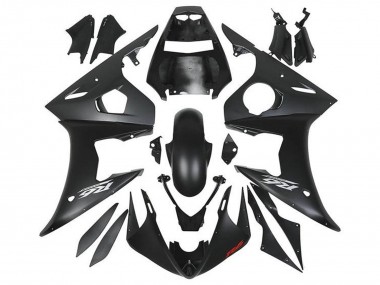 Carenados Moto Yamaha YZF R6 2005 - Negro Mate Plata Rojo Baratos