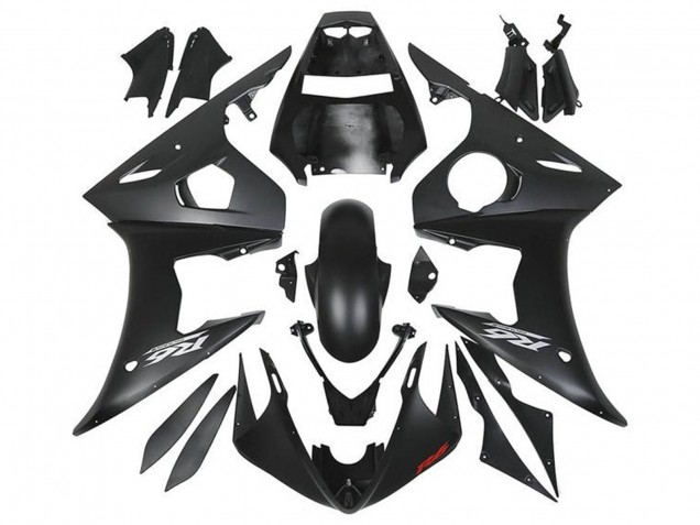 Carenados Moto Yamaha YZF R6 2005 - Negro Mate Plata Rojo Baratos