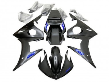 Carenados Moto Yamaha YZF R6 2005 - Negro Mate Azul Baratos