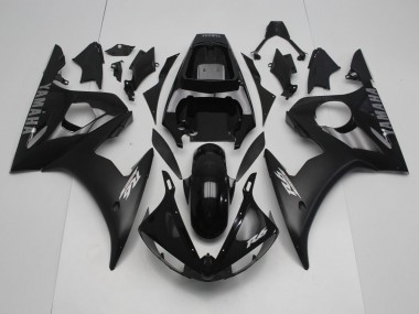 Carenados Moto Yamaha YZF R6 2005 - Negro Brillante Negro Mate Plata Baratos