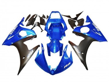 Carenados Moto Yamaha YZF R6 2003-2004 - Azul Negro Mate Blanco Calcomanías Baratos
