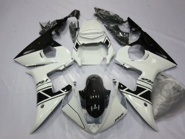 Carenados Moto Yamaha YZF R6 2003-2004 - Blanco Negro Brillante Baratos