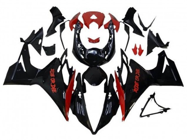 Carenados Moto Triumph Daytona 675 Triple 2013-2016 - Negro Brillante Rojo Ride or Die Baratos