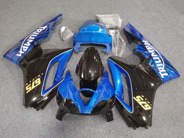 Carenados Moto Triumph Daytona 675 Triple 2006-2008 - Azul Negro Brillante Carrera Baratos