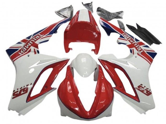 Carenados Moto Triumph Daytona 675 Triple 2009-2012 - Blanco Rojo Baratos