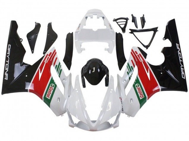 Carenados Moto Triumph Daytona 675 Triple 2009-2012 - Blanco Rojo Verde Negro Brillante Castrol Baratos