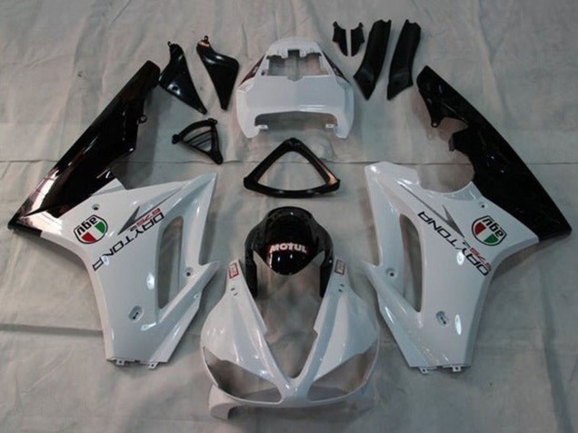 Carenados Moto Triumph Daytona 675 Triple 2009-2012 - Blanco Negro Brillante Motul Baratos