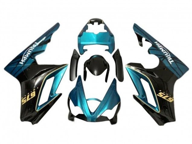 Carenado Moto Triumph Daytona 675 Triple 2009-2012 - Azul Verdoso Negro Brillante Baratos
