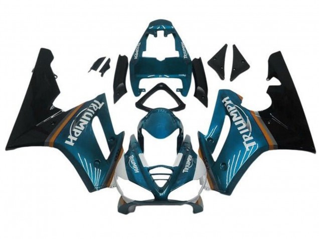 Carenados Moto Triumph Daytona 675 Triple 2009-2012 - Azul Verdoso Negro Brillante Baratos