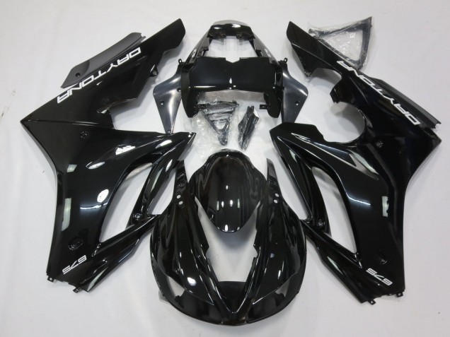 Carenados Moto Triumph Daytona 675 Triple 2009-2012 - Negro Brillante Blanco Calcomanías Baratos