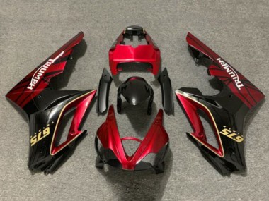 Carenados Moto Triumph Daytona 675 Triple 2009-2012 - Rojo Oro Negro Brillante Baratos
