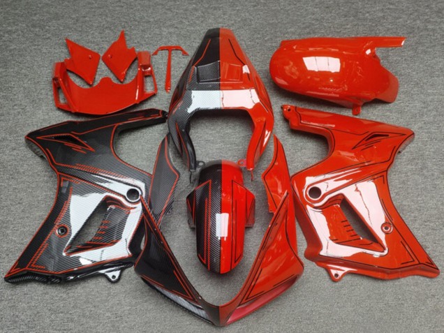 Carenados Moto Suzuki SV650 2003-2013 - Rojo Brillante FibraCarbono Baratos