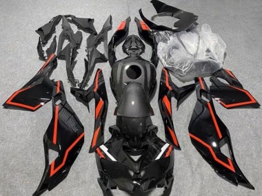 Carenados Moto Kawasaki ZX4R ZX-4RR 2019-2025 - Falso FibraCarbono Negro Rojo Baratos