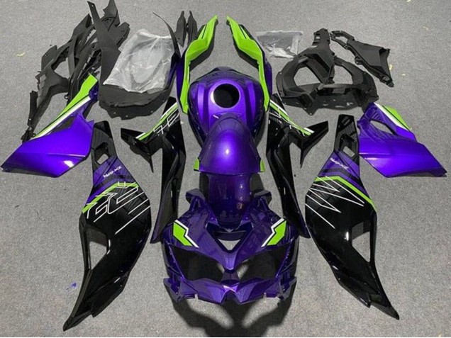Carenados Moto Kawasaki ZX4R ZX-4RR 2019-2025 - Púrpura Verde Negro Baratos
