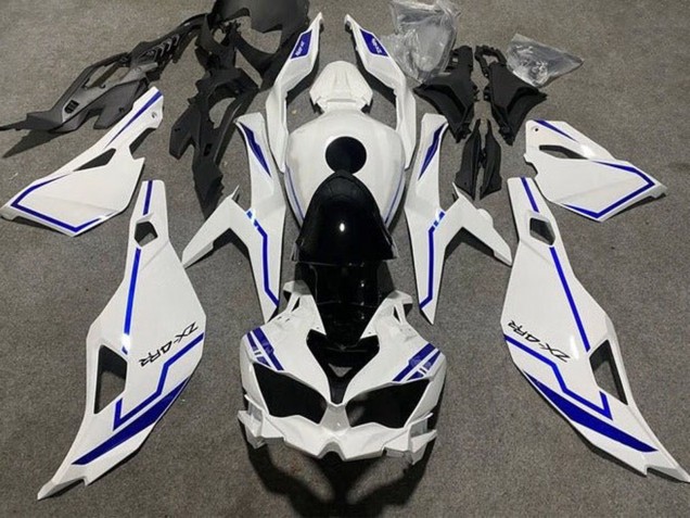 Carenados Moto Kawasaki ZX4R ZX-4RR 2019-2025 - Blanco Azul Raya Baratos