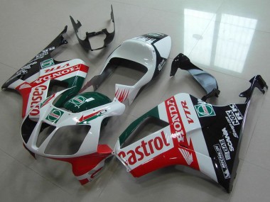 Carenado Moto Honda VTR1000 2000-2006 - Blanco Rojo Verde Negro Brillante Castrol Baratos