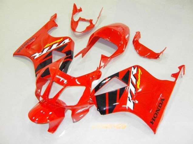 Carenado Moto Honda VTR1000 2000-2006 - Rojo Negro Brillante Raya Baratos