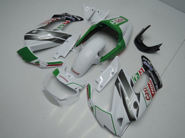 Carenados Moto Honda VTR1000F 1997-2005 - Blanco Verde Negro Brillante Castrol Baratos