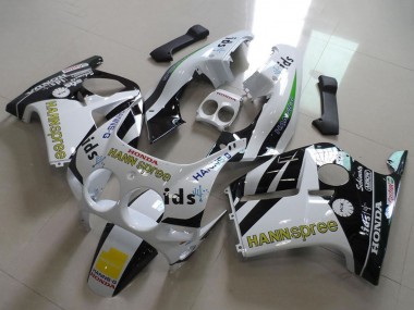 Carenados Moto Honda CBR250RR MC19 1988-1989 - Blanco Amarillo Negro Brillante Hannspree Baratos