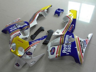 Carenados Moto Honda CBR250RR MC19 1988-1989 - Blanco Amarillo Azul Rothmans Baratos