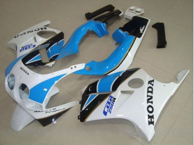 Carenado Moto Honda CBR250RR MC19 1988-1989 - Blanco Azul Claro Negro Brillante Baratos