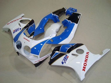 Carenados Moto Honda CBR250RR MC19 1988-1989 - Blanco Azul Claro Negro Brillante Baratos