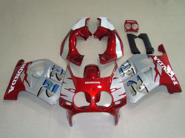 Carenados Moto Honda CBR250RR MC19 1988-1989 - Plata Blanco Rojo Baratos