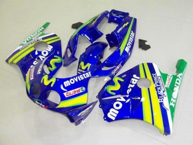 Carenados Moto Honda CBR250RR MC22 1990-1998 - Azul Amarillo Verde MoviStar Castrol Baratos
