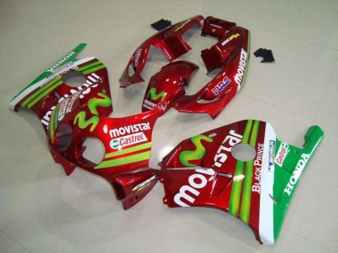 Carenados Moto Honda CBR250RR MC22 1990-1998 - Rojo Blanco Verde MoviStar Baratos