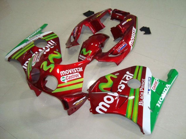 Carenados Moto Honda CBR250RR MC22 1990-1998 - Rojo Blanco Verde MoviStar Baratos