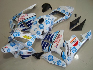 Carenados Moto Honda CBR600RR 2003-2004 - Blanco Azul Rojo Nastro Azzurro Baratos