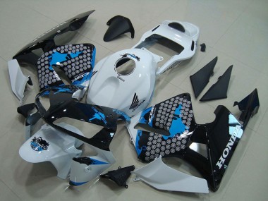Carenado Moto Honda CBR600RR 2003-2004 - Blanco Azul Negro Brillante Baratos