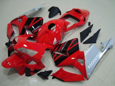 Carenados Moto Honda CBR600RR 2003-2004 - Rojo Plata Negro Brillante Baratos