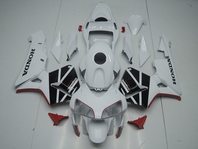 Carenado Moto Honda CBR600RR 2003-2004 - Blanco Negro Brillante Baratos