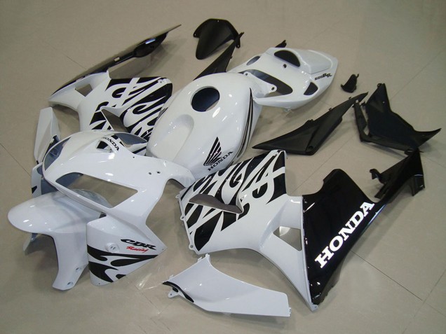 Carenados Moto Honda CBR600RR 2005-2006 - Blanco Negro Llama Baratos
