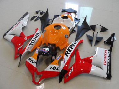 Kits Carenado Moto Honda CBR600RR 2007-2008 - Naranja Blanco Rojo Negro Brillante Repsol Baratos