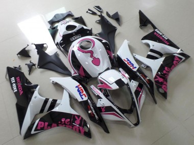 Carenados Moto Honda CBR600RR 2007-2008 - Blanco Rosa Negro Mate HRC Playboy Durex Baratos