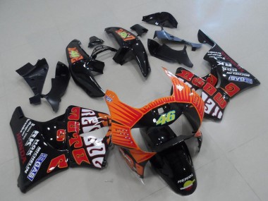 Carenados Moto Honda CBR900RR 919 1998-1999 - Negro Brillante Naranja Rossi Baratos