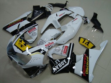 Carenados Moto Honda CBR900RR 919 1998-1999 - Blanco Amarillo Negro Brillante Playboy 14 Baratos