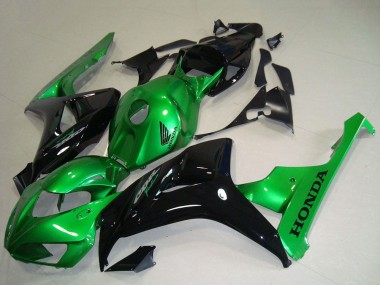 Carenados Moto Honda CBR1000RR 2006-2007 - Verde Negro Brillante Baratos
