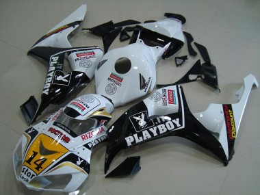 Carenados Moto Honda CBR1000RR 2006-2007 - Blanco Amarillo Negro Brillante Denso Playboy 14 Baratos