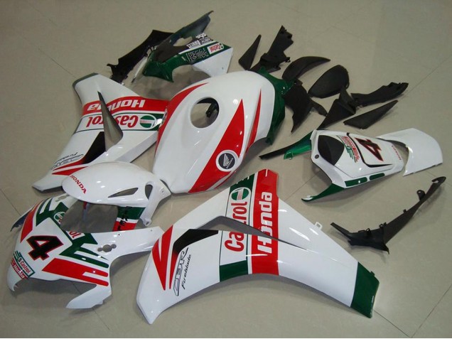 Carenados Moto Honda CBR1000RR 2008-2011 - Blanco Rojo Verde Oscuro Castrol Baratos