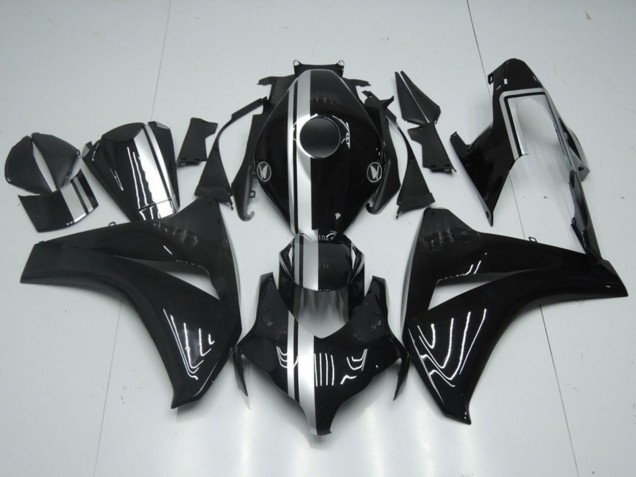 Carenados Moto Honda CBR1000RR 2008-2011 - Negro Brillante Plata Raya Baratos