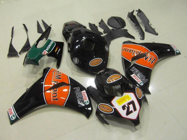 Carenados Moto Honda CBR1000RR 2008-2011 - Negro Brillante Naranja HM Plant 27 Baratos