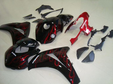 Carenados Moto Honda CBR1000RR 2008-2011 - Negro Brillante Rojo Llama Carrera Baratos