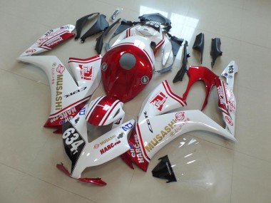 Carenados Moto Honda CBR1000RR 2012-2016 - Blanco Rojo Musashi 634 Baratos
