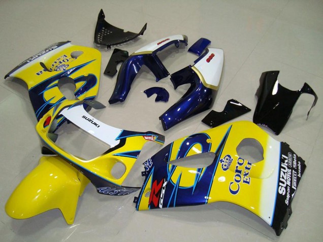 Carenados Moto Suzuki GSXR 600 1996-2000 - Blanco Amarillo Azul Corona Baratos