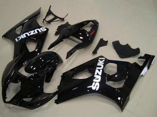 Carenados Moto Suzuki GSXR 1000 2003-2004 - Negro Brillante Blanco Calcomanía Baratos