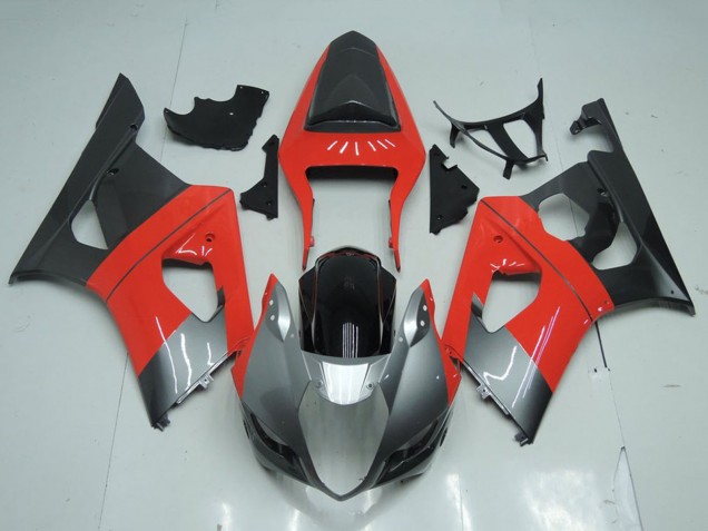 Carenado Moto Suzuki GSXR 1000 2003-2004 - Rojo Plata Negro Baratos